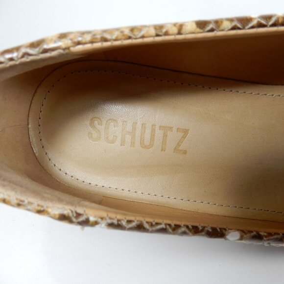 SCHUTZ Christie Penny Lug Loafers Shoes Size 6 Snakeskin Embossed Leather NEW - Picture 9 of 11